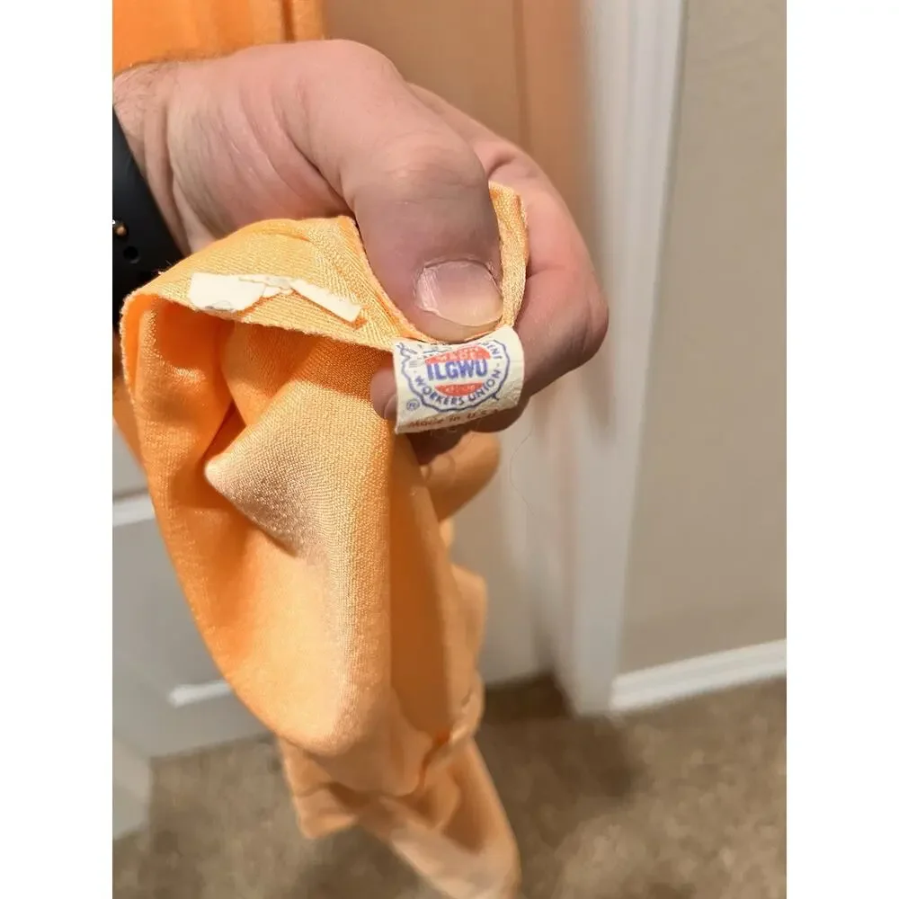 Dan Lee / NEUSTETERS / Vtg 60s Orange Party Dress w/Arrow Sheer‎ Bust Size 12 - Picture 14 of 15